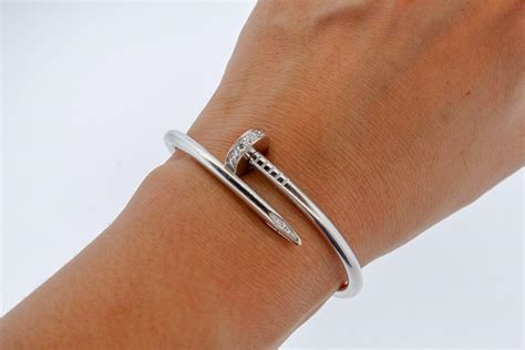 white gold cartier nail bracelet